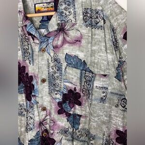 Vintage Havana Jacks Cafe Men’s Tropical Hawaiian Print Aloha Shirt, Date Night